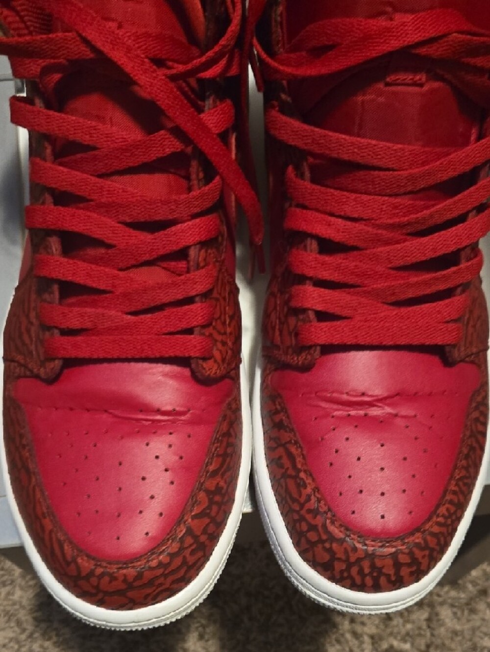 Nike Red High-Top Jumpman Sneakers - Picture 9 of 15
